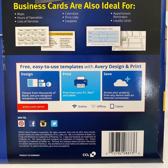 Avery 8873 Clean Edge Linen Textured Business Cards - Picture 8 of 11